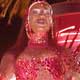  performer atop a float in Rio de Janeiro`s Sambodrome during carnival in Rio de Janeiro, Brazil.